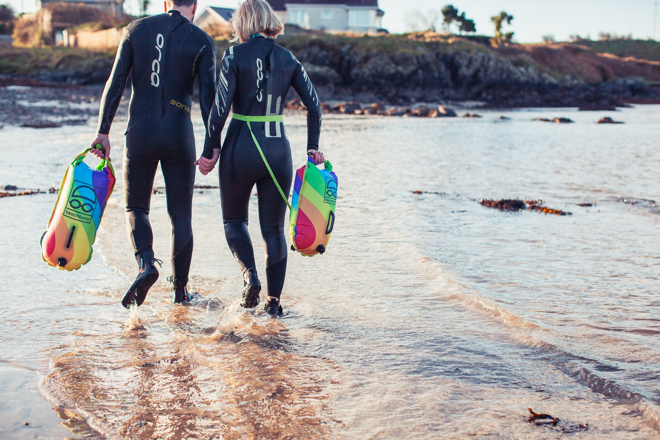 Rainbow tow float, float, swimming float, float for open water swimming, paddleboard accessories, sea swimming float, cold water swimming, kayak accessories, dry bag, wild swimming float, swimming buoy